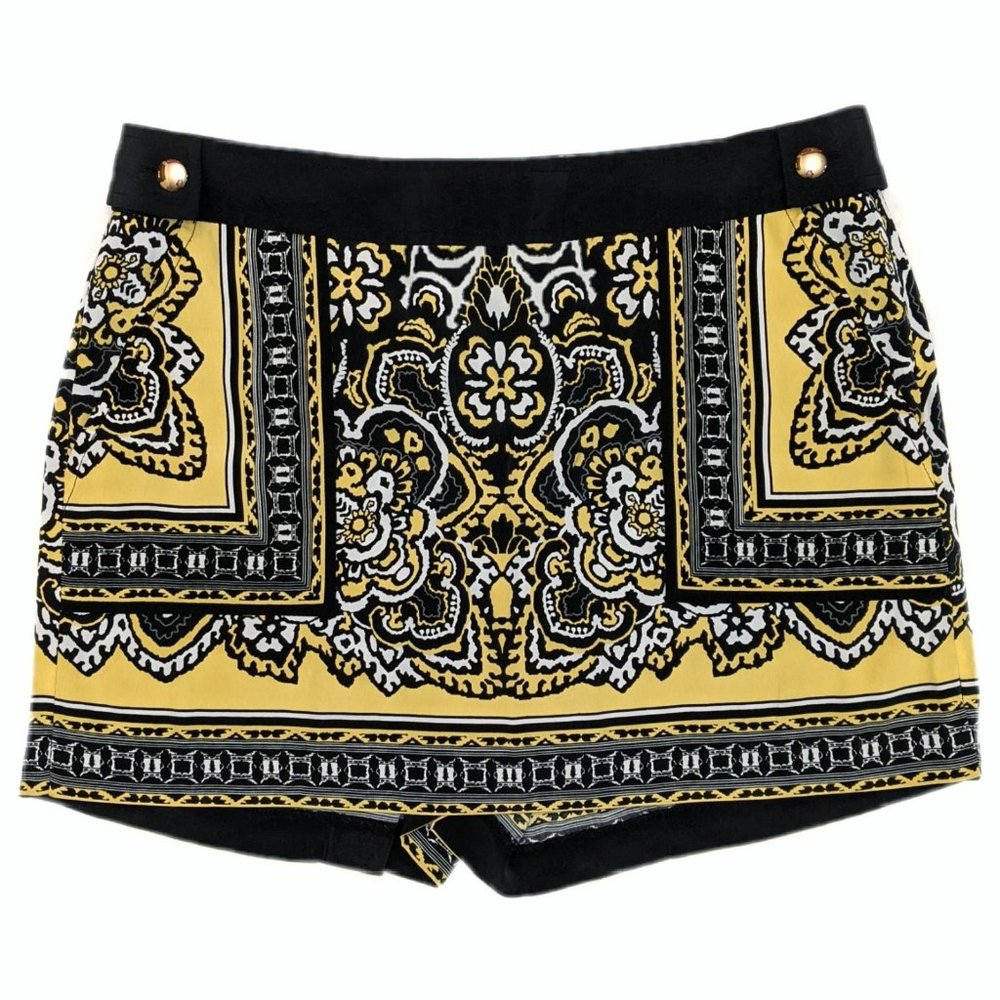 Cache Yellow Floral Tribal Skort Sz 4